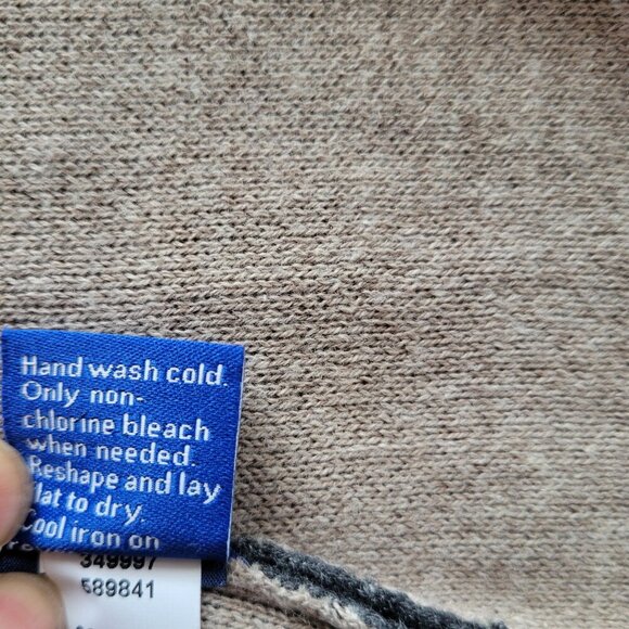 Apt. 9 Open Front Long Cardigan Sweater Women’s Large/Oatmeal & Gray Colorblock - Picture 13 of 16